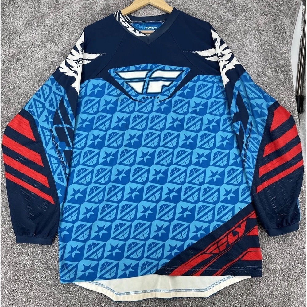 Fly Racing Kinetic Motocross Gear Set Jersey L Pants 32 Blue Red Combo 2016